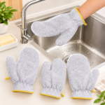 Steel Wire Kitchen Cleaning Gloves – Reusable Dishwashing & Scrubbing Mitts - Image 2